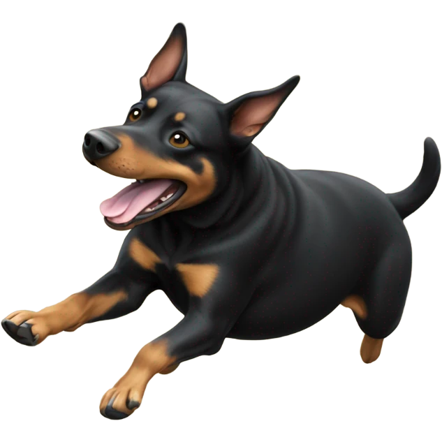 Fat Australian kelpie jumping  emoji