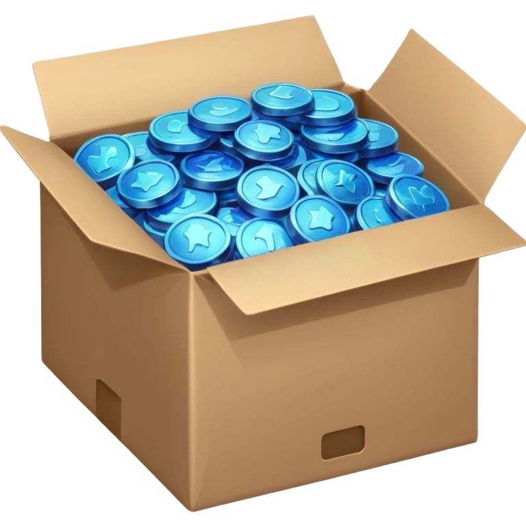 blue coins credit in a package emoji