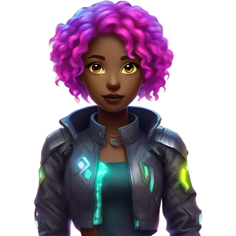 cyberpunk girl neon emoji