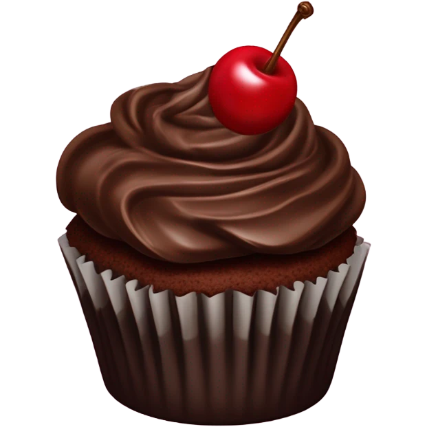 Chocolate and cherry cupcake  emoji