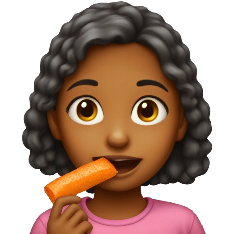 little girl eating a cheeto  emoji