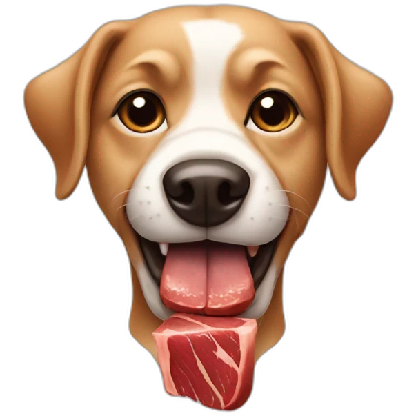 Dog-eat-meat emoji