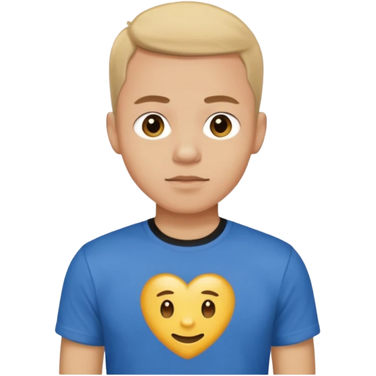 A man, shot from the center of his chest, but wearing a T-shirt, light skin tone emoji