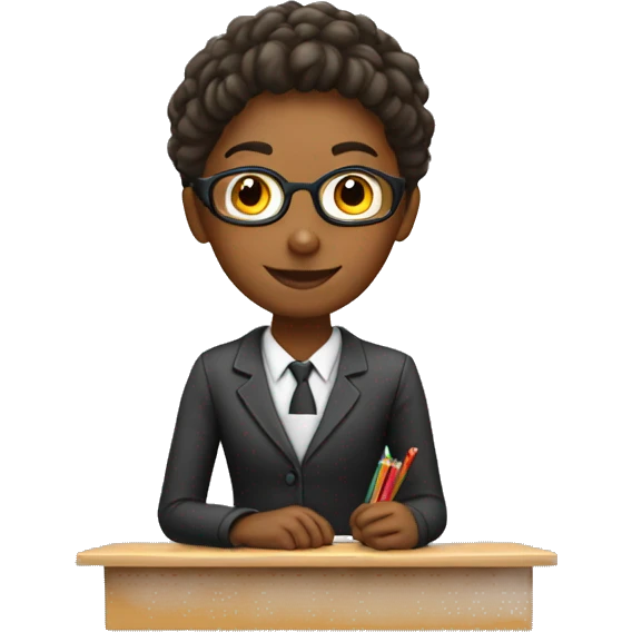 school teacher with desk  emoji