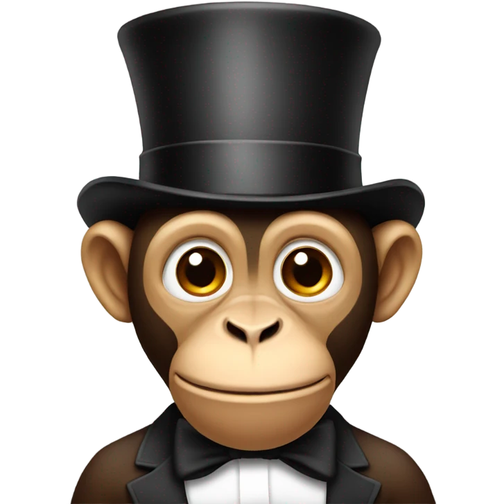 Monkey with top hat  emoji
