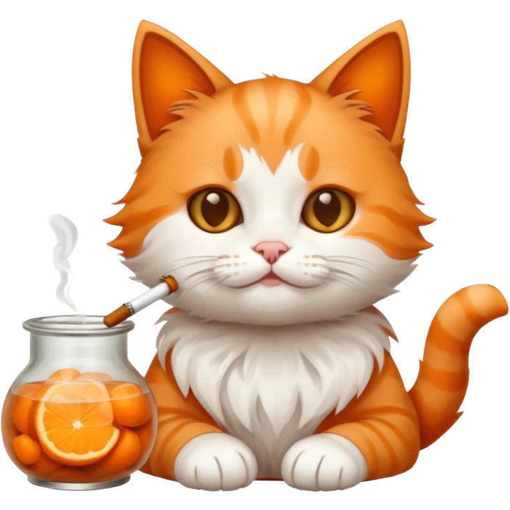 Kitten smoking pot emoji