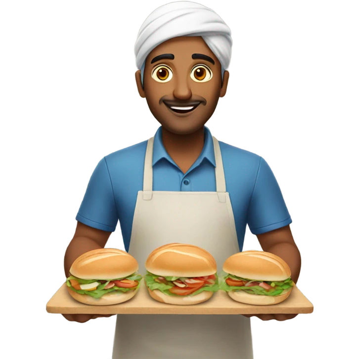 Indian man making sandwiches  emoji