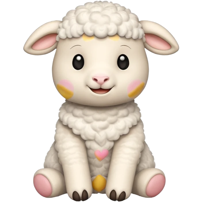 smiling lamb stuffed animal emoji