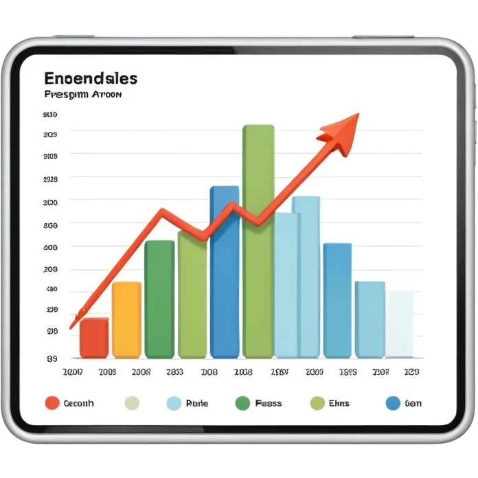 Professional presentation slide with compelling data chart and growth arrow emoji