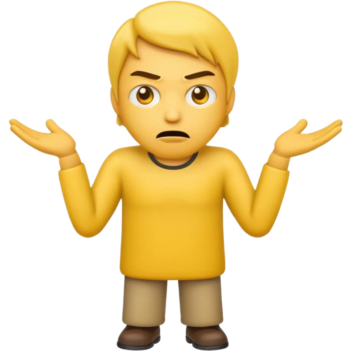Emoji man with annoyed face shrugging emoji