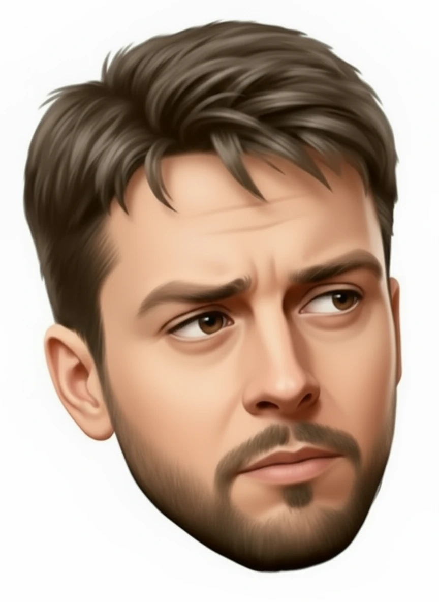 нарисуй этого человека в такой же позе, чтобы он смотрел глазами  вниз, без фона emoji