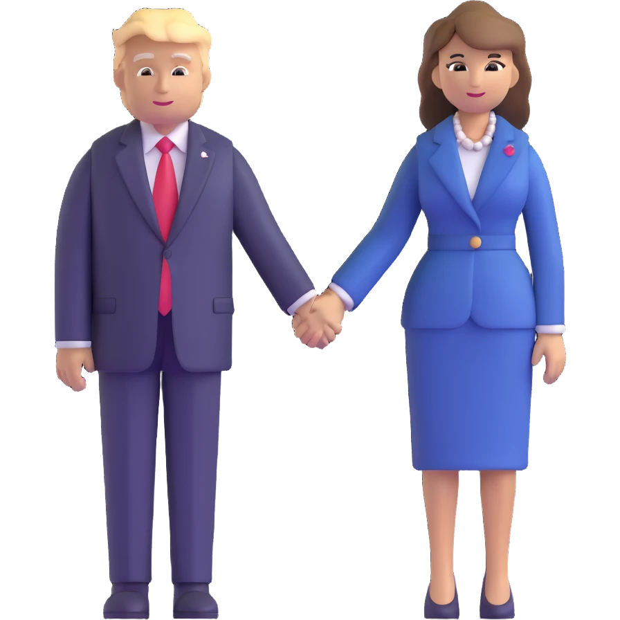 Donald and Melania Trump holding hands emoji