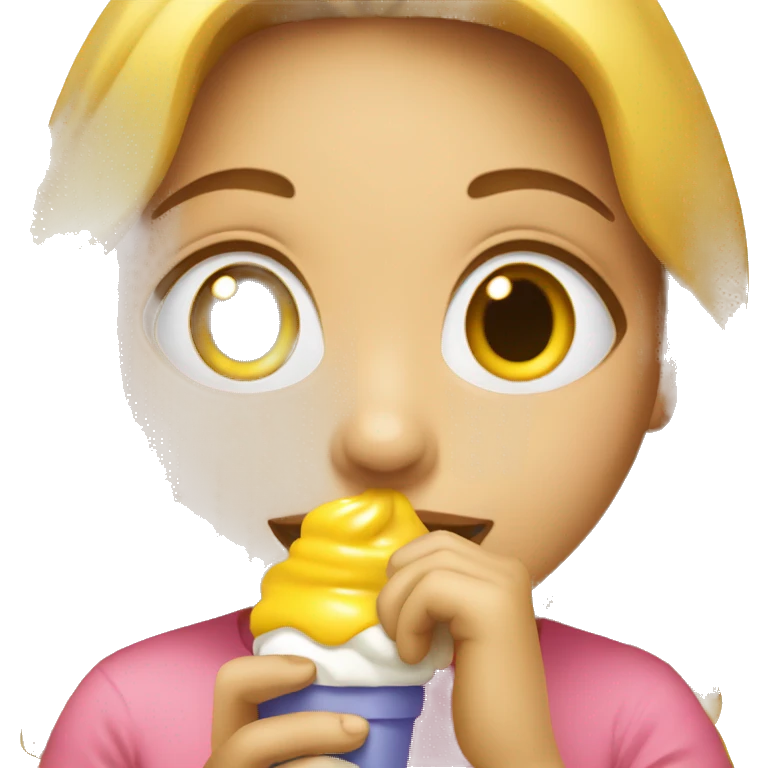  A girl licking ıce cream emoji