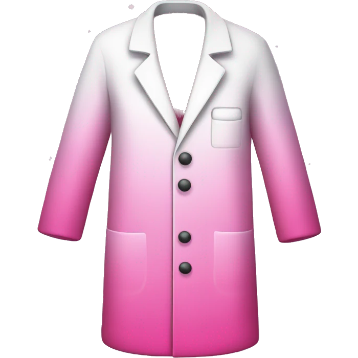 Pink ombre lab coat with glitter emoji
