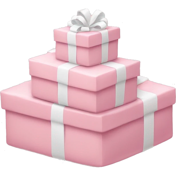 pile of stacked Light pink and white Christmas gifts emoji