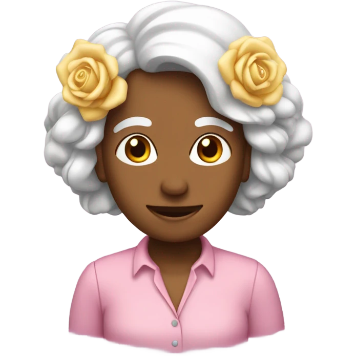 Rosa lazos audífonos blancos  emoji