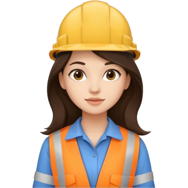 girl architect - brunette - 20 years old cute pose - long hair girl no eye glasses. pretty girl emoji