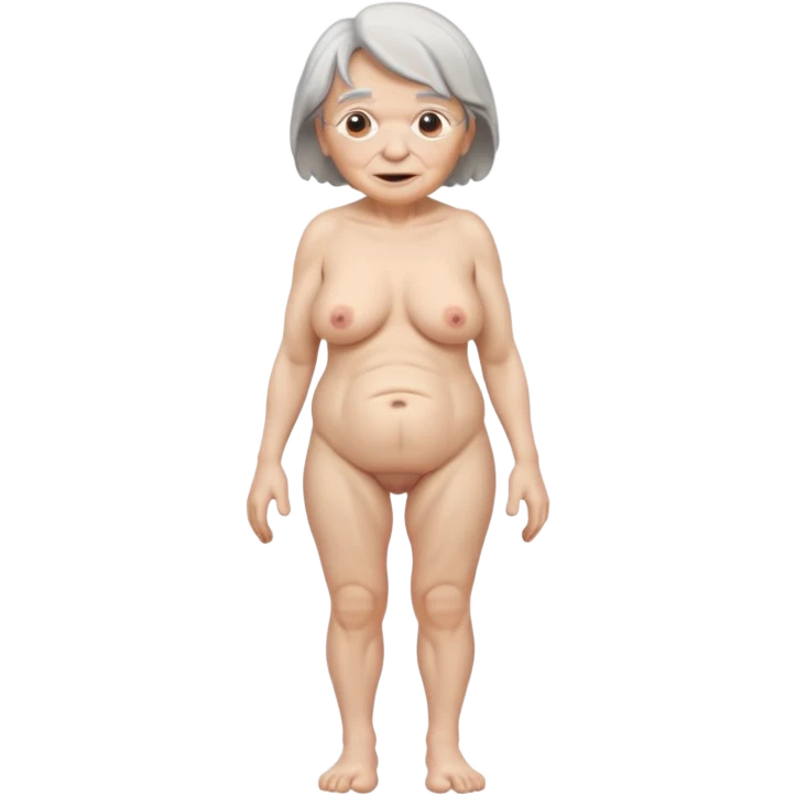 Full Body, Of An Nude Frontal Old Woman emoji