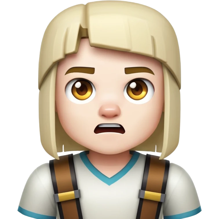 Minecraft character, surprised expression emoji