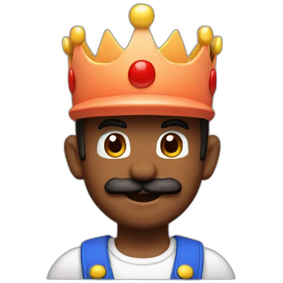 Mario with peach crown emoji