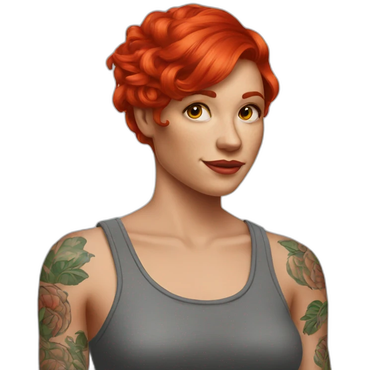 tattoo red head emoji