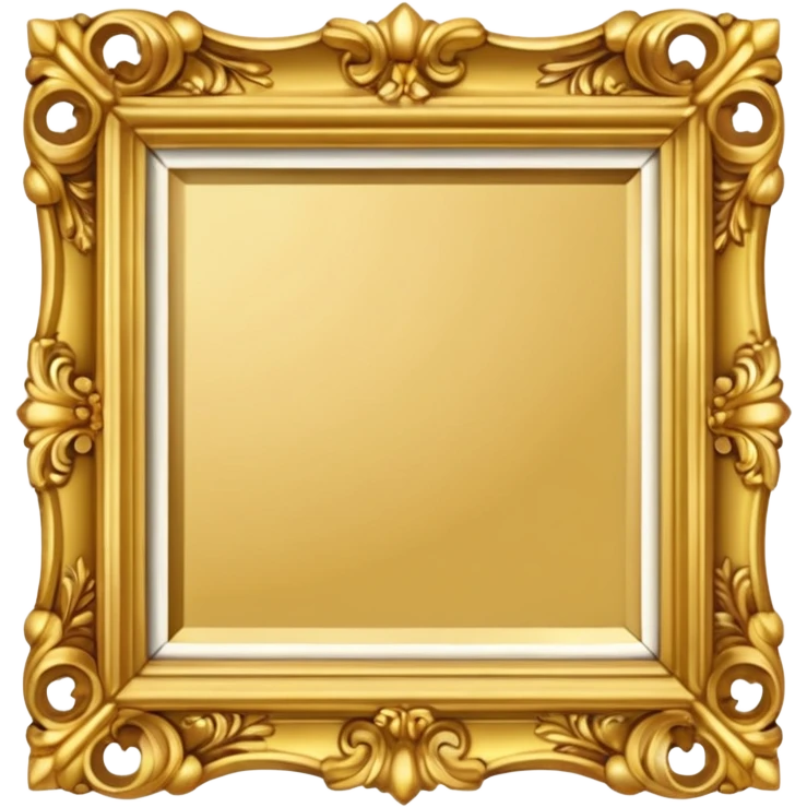 ornate roccoco square gold frame emoji