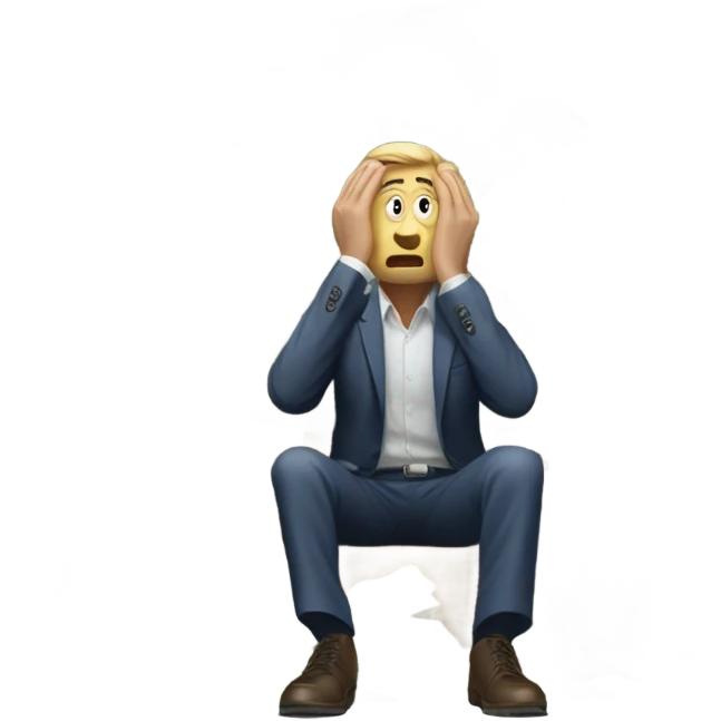 Man being crushed by the overwhelming weight of late-stage capitalism. emoji
