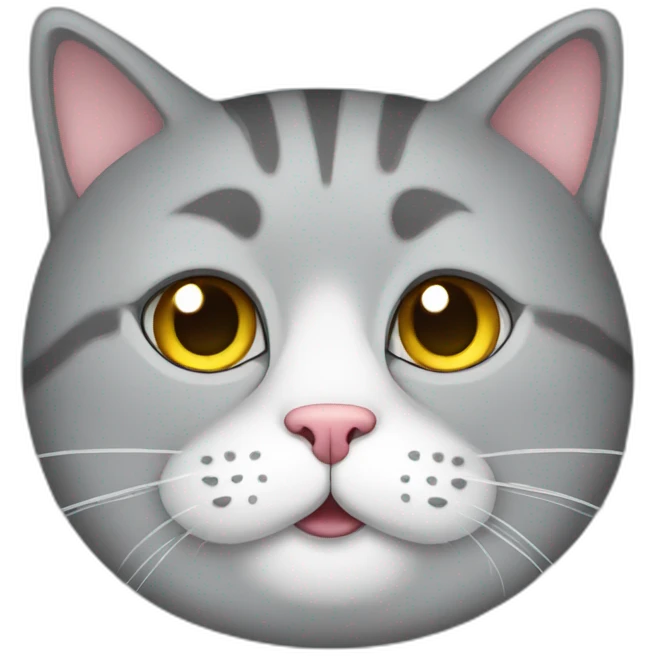 grey fat cat emoji