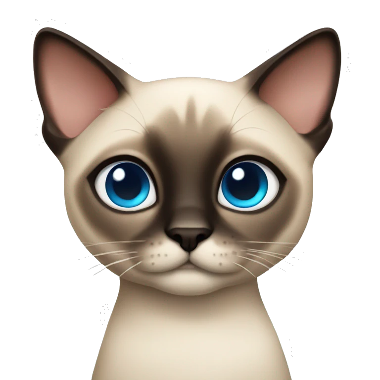 Cross eyed cute Siamese cat emoji