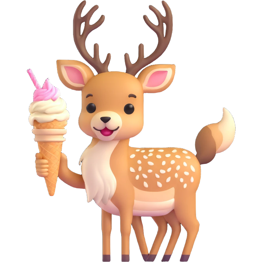 deer eating ice cream emoji