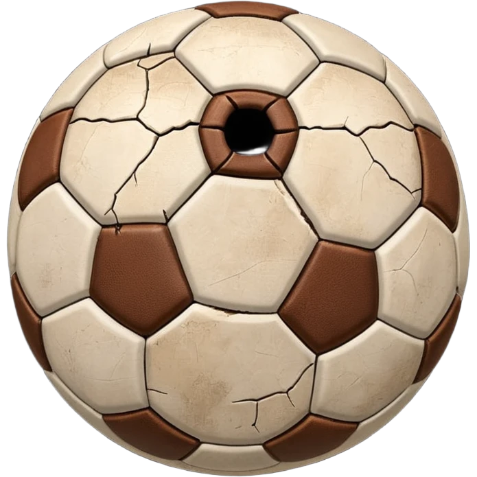 old brown cracked soccer ball emoji