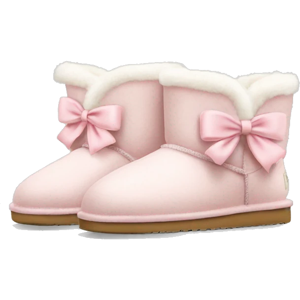 White Ugg slippers light pink bows  emoji