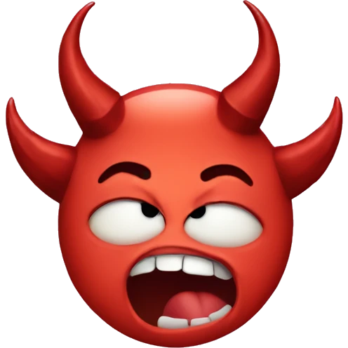 Blushing drunk emoji with devil horns emoji