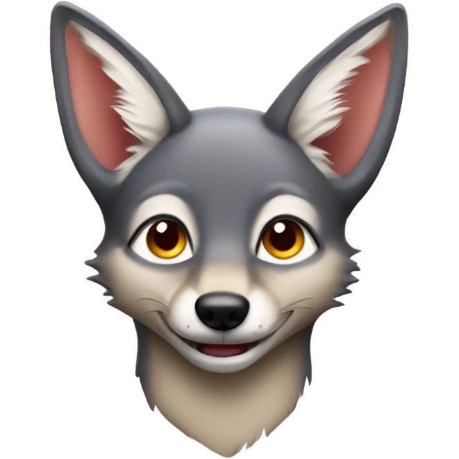 jackal smiling face with heart eyes emoji