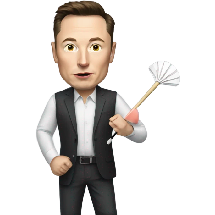 Elon musk playing darts emoji