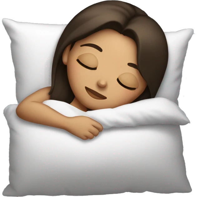 brunette girl sleeping emoji