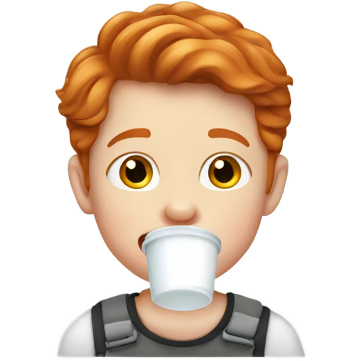 ginger haired boy drinking milk emoji
