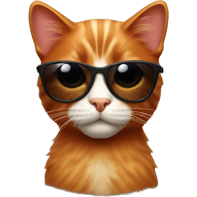 Red haired cat with sunglasses emoji