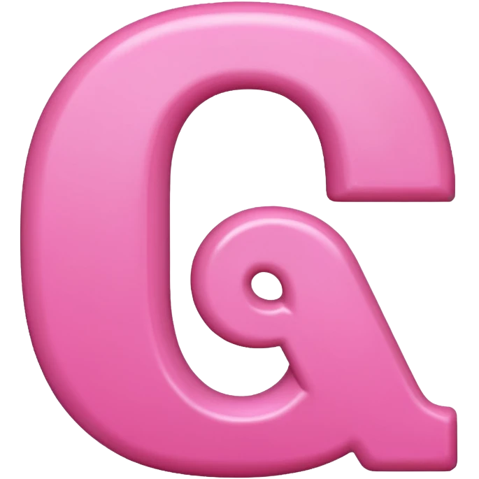 alphabet 'Q'. pink emoji