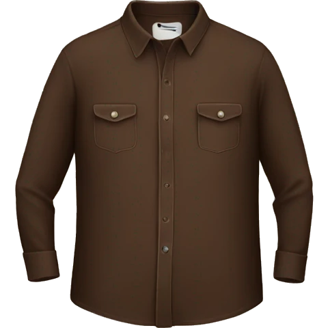 Long sleeve shirt dark brown emoji