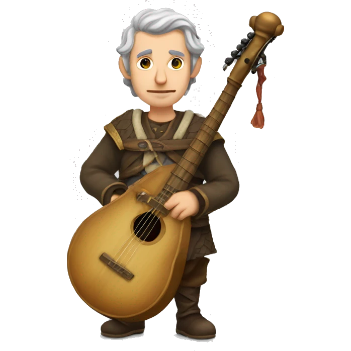 medieval caucasian bard with horn emoji