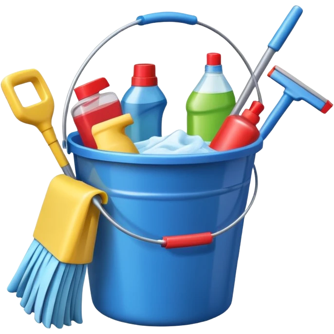 one bucket with cleaning equipment emoji