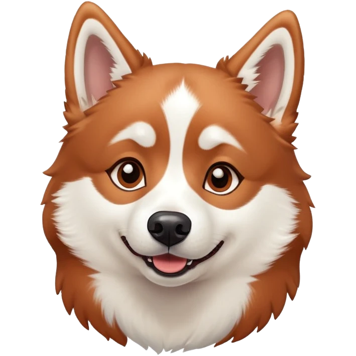 happy cinnamon colored husky dog emoji