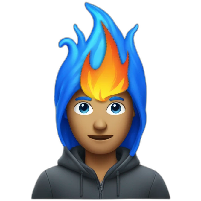 fire blue man designer emoji