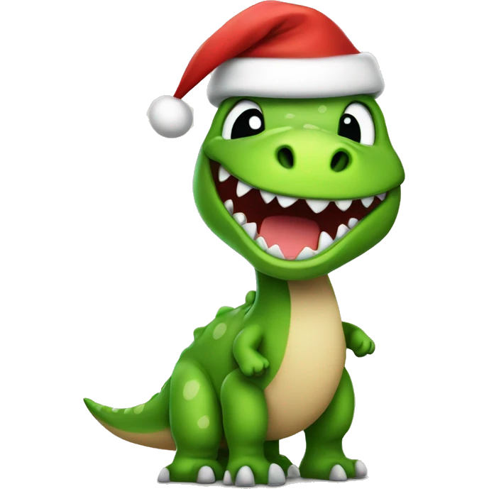 Cute Dino wearing a Santa hat emoji