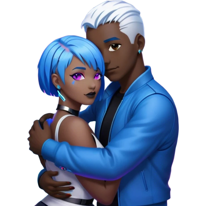 cyberpunk neon love emoji
