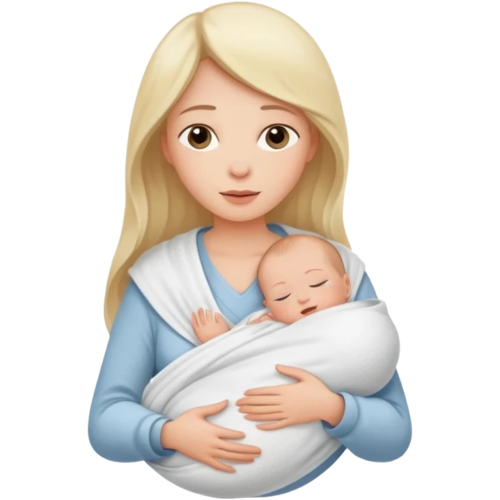 mae com bebe no colo recem nascido emoji