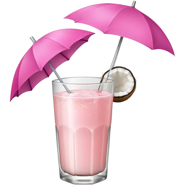 coconut drink with pink umbrella emoji