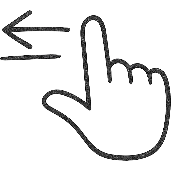 a hand with an extended index finger swiping left, motion lines indicating leftward movement emoji