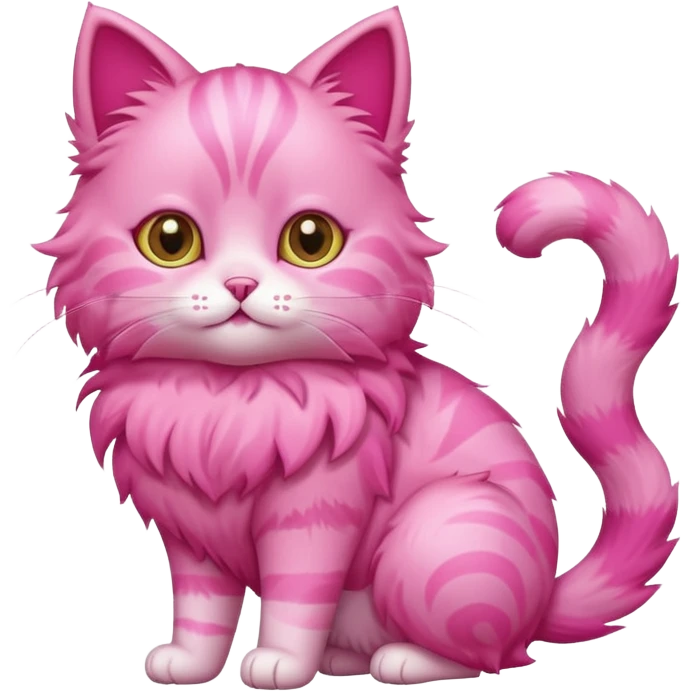 cute pink cat, full body. difererent body shape. emoji